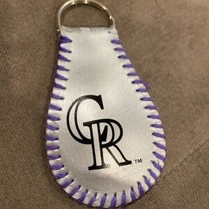 Colorado Rockies Logo Baseball Keychain